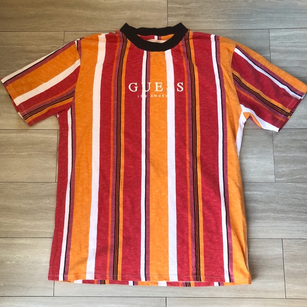 Guess Originals Oversized Orange Sayer Striped Tee